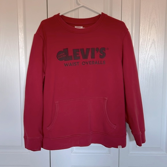 LEVI’S vintage red jersey crewneck fits unisex small - Picture 3 of 10